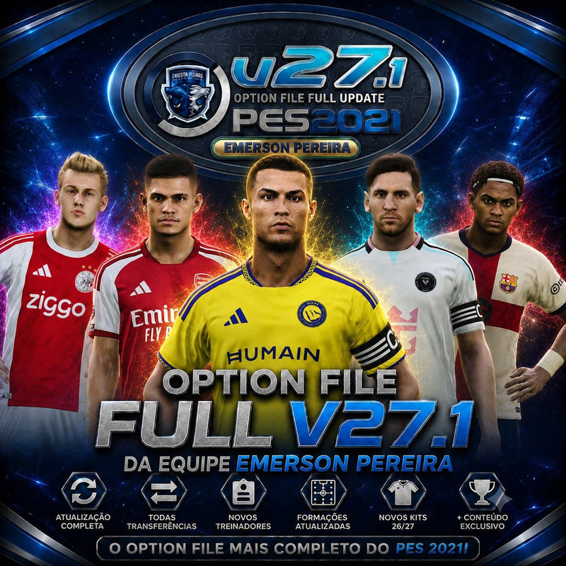 OPTION FILE 2026 pra PES21 PS4/PS5- Atualizado Brasileirão Série A B C !